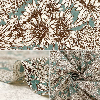 [Quantità a partire da 5] Tessuto "Broad Chrysanthemum Blue Grey 850545-1-4"