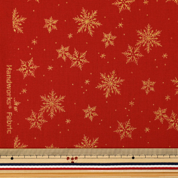 [Quantity from 5] Fabric "X’mas snowflake red DX11840S-C"