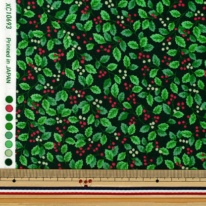 [Quantity from 5] Fabric "X’mas holly and berries green XC10693S-B"