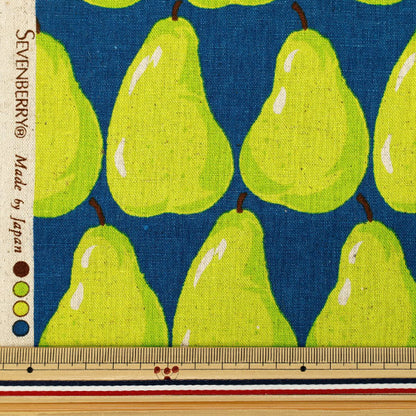 [Anzahl ab 5] Stoff "Baumwoll-Leinen-Canvas, Birnenblau x Limette B850595Z-1-5 Zoll