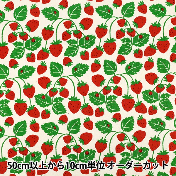 [数量5起] 织物 "牛津布 草莓派对草莓场天然 B850593Z-1-2”