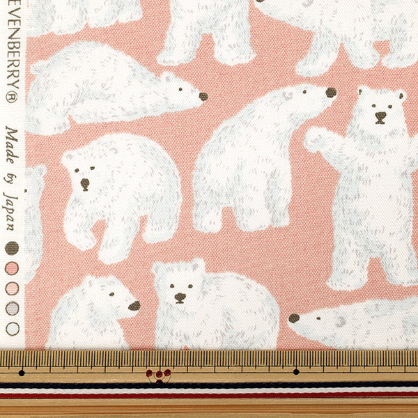 [Quantité à partir de 5] Tissu "Oxford Denim x Animal Ours Polaire Rose B850601Z-1-4"