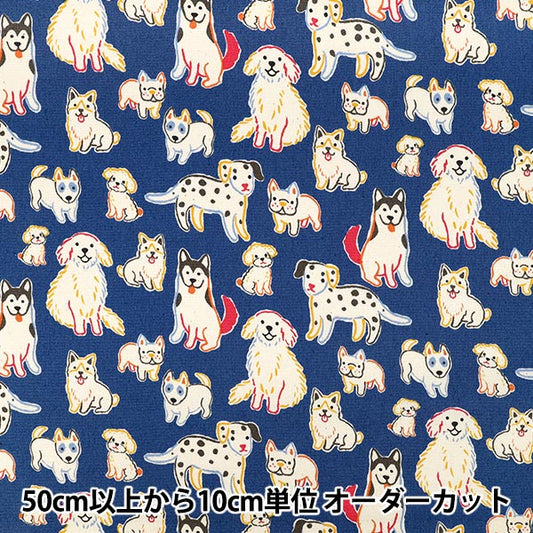 [Cantidad desde 5] Tela "Oxford Perro de algodón crudo azul denim B850608Z-1-1”