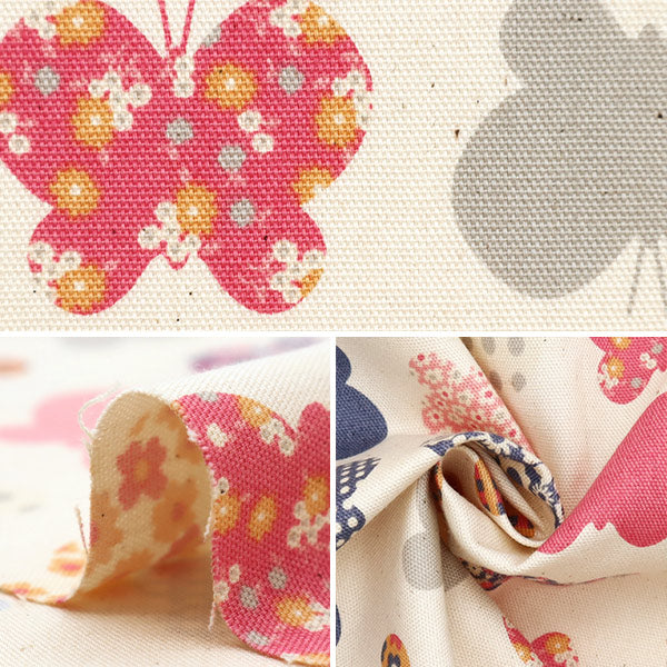 [Quantità a partire da 5] Tessuto "Hanauta Oxford パピヨン ナチュラル 142-1361-A1"