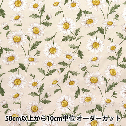 [Cantidad a partir de 5] Tela "LE PARTE DEL JARDÍN DE FLORES Oxford Daisy Natural 142-1359-A1"