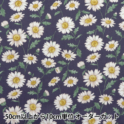 [Quantity starting from 5] Fabric "LE DEPART Flower Garden Oxford Daisy Navy 142-1359-A3"