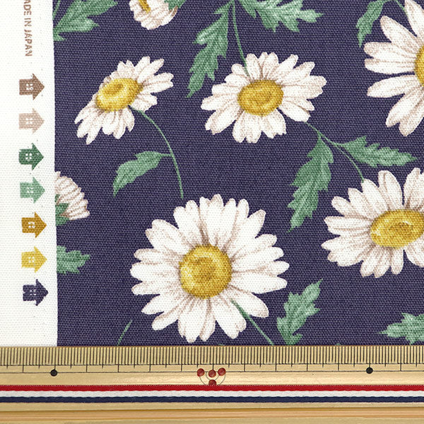 [Quantity starting from 5] Fabric "LE DEPART Flower Garden Oxford Daisy Navy 142-1359-A3"