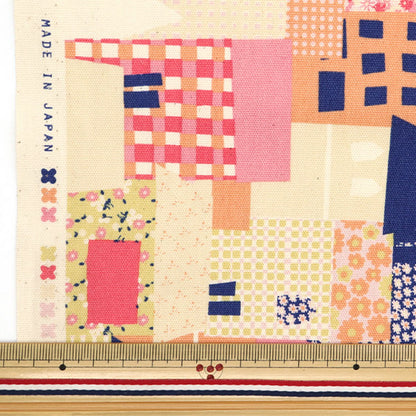 [Quantità a partire da 5] Tessuto "Hanauta Oxford Flower Rain Flower and City Pattern Pink 142-1357-C2"