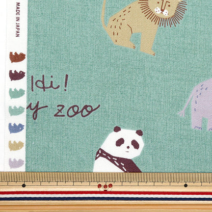 [Quantità a partire da 5] Tessuto 『Oxford CIAO! Il mio zoo animale blu 142-1360-c2bl"