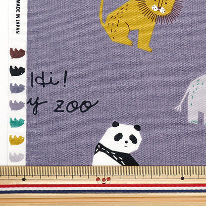[Quantità a partire da 5] Tessuto 『Oxford CIAO! My Zoo Animal Navy 142-1360-C3NV"