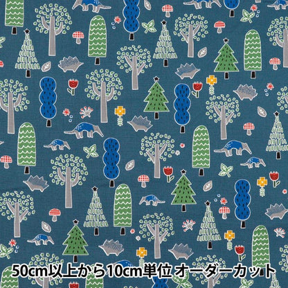 [الكمية تبدأ من 5] الأقمشة 『أكسفورد أهلاً! بلدي حديقة الحيوان غابة الأزرق 142-1360-D3BL"