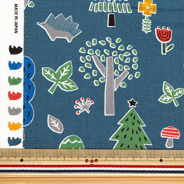 [الكمية تبدأ من 5] الأقمشة 『أكسفورد أهلاً! بلدي حديقة الحيوان غابة الأزرق 142-1360-D3BL"