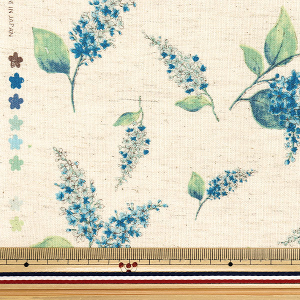 [Quantity starting from 5] Fabric "Ansoleee cotton linen print soft processing lilac natural 142-1362-A1NA"