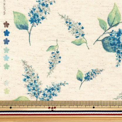 [Quantity starting from 5] Fabric "Ansoleee cotton linen print soft processing lilac natural 142-1362-A1NA"