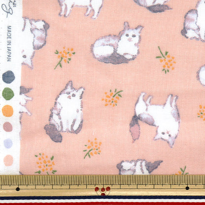 [Cantidad a partir de 5] Tela 『gasa doble Fulfig Cat Pink 142-1363-A2"