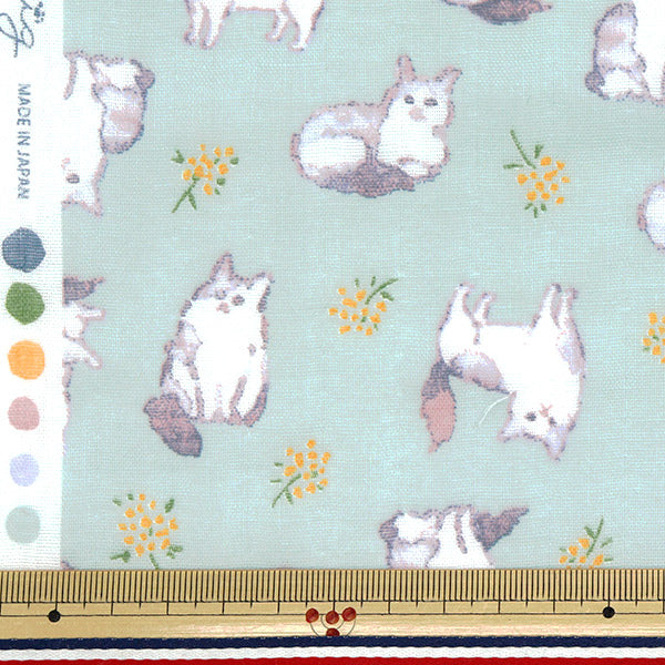 [Quantity starting from 5] Fabric 『double gauze Fulfig Cat Saxophone 142-1363-A3"