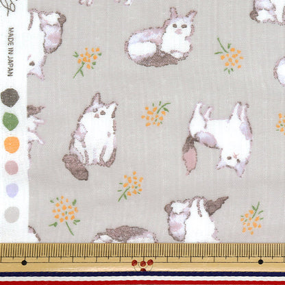 [Quantità a partire da 5] Tessuto 『doppia garza Fulfig Cat Grey 142-1363-A4"
