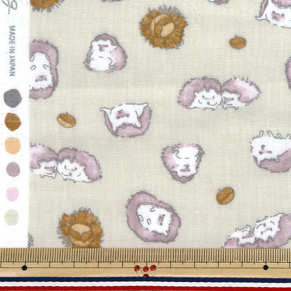 [Cantidad a partir de 5] Tela 『gasa doble Fulfig Hedgehog Ivory 142-1363-B1"