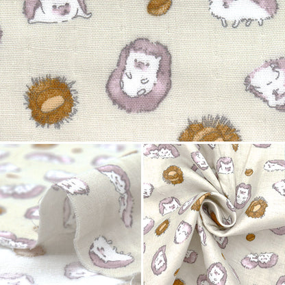 [Cantidad a partir de 5] Tela 『gasa doble Fulfig Hedgehog Ivory 142-1363-B1"