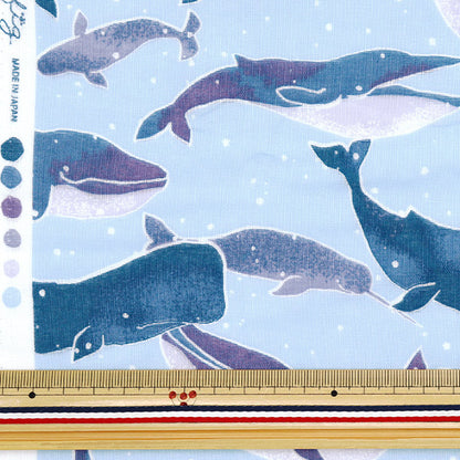 [Quantity starting from 5] Fabric 『double gauze Fulfig Whale Saxophone 142-1363-C2"