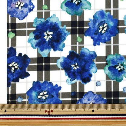 [Cantidad a partir de 5] Tela "Watecolor Ink Jet Print Navy 150-1669-A-1"