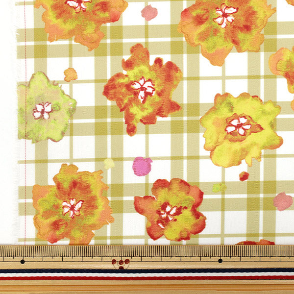 [Quantité à partir de 5] Tissu "Watercolor à jet d'encre imprimé jaune 150-1669-a-2"