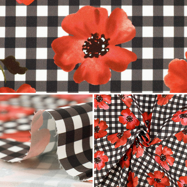 [Quantité à partir de 5] Tissu "Watercolor à jet d'encre imprimé rouge 150-1669-b-1"