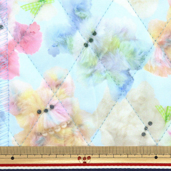 الأقمشة "لحاف imaDOKIkidsقماش مقطوع حيوان قوس قزح أزرق مقاس 60 سم × 100 سم تقريبًا IMAF-21QC-BL" KIYOHARA