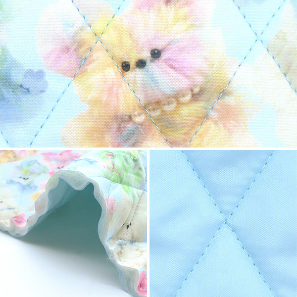 الأقمشة "لحاف imaDOKIkidsقماش مقطوع حيوان قوس قزح أزرق مقاس 60 سم × 100 سم تقريبًا IMAF-21QC-BL" KIYOHARA