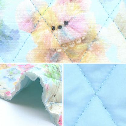 الأقمشة "لحاف imaDOKIkidsقماش مقطوع حيوان قوس قزح أزرق مقاس 60 سم × 100 سم تقريبًا IMAF-21QC-BL" KIYOHARA