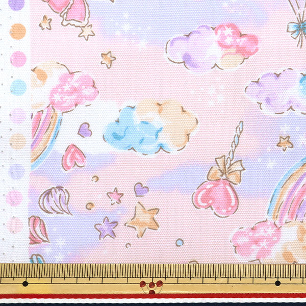 【数量5から】 生地 『オックス お気に入りシリーズ カラフルユニコーン ピンク MOWF-163-P』
