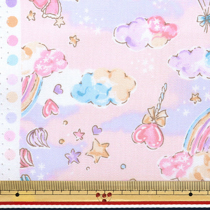 【数量5から】 生地 『オックス お気に入りシリーズ カラフルユニコーン ピンク MOWF-163-P』