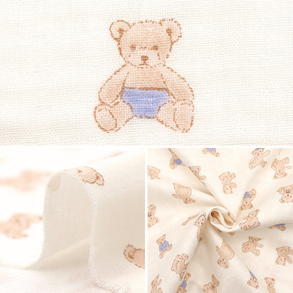 【数量5から】 生地 『Wガーゼ お気に入りベビー ぬいぐるみベア クリーム OKBF-45-CR』