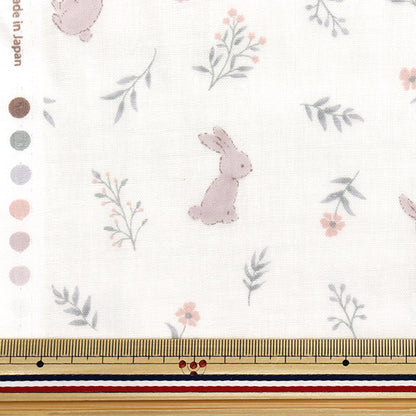 [Quantité à partir de 5] Tissu 『double gaze Lapin de fleur de bébé préféré off-blanc okbf-46-ow"