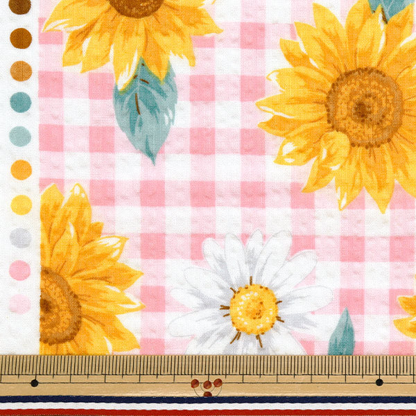 [Количество, начиная с 5] Ткань "Ripple Любимая серия решетчатая цветочная розовая Mowr-35-P" KIYOHARA