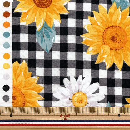 [Cantidad a partir de 5] Tela "Ripple Serie favorita Flower Black Mowr-35-BK" KIYOHARA