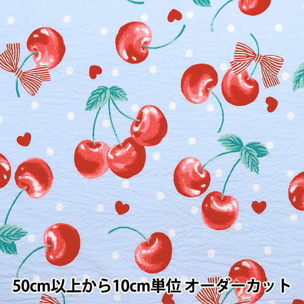 [Quantity starting from 5] Fabric "Ripple Favorite Series Cherry Dot Blue MOWR-36-BL" KIYOHARA