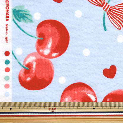 [Quantity starting from 5] Fabric "Ripple Favorite Series Cherry Dot Blue MOWR-36-BL" KIYOHARA