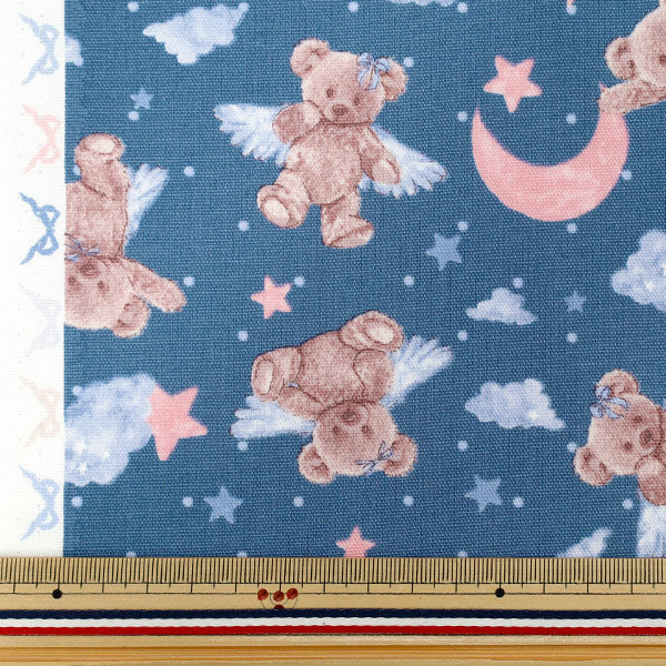 【数量5から】 生地 『クラシカルモダン オックス エンジェルベア ネイビー CMOF-80NV』