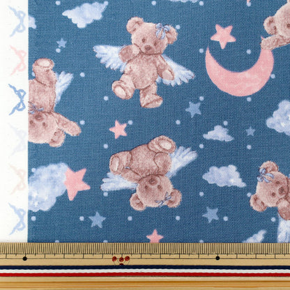 【数量5から】 生地 『クラシカルモダン オックス エンジェルベア ネイビー CMOF-80NV』