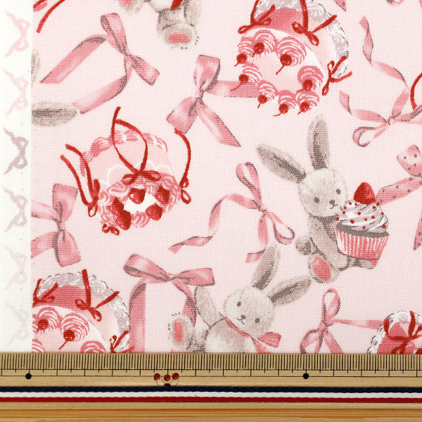 [Quantità a partire da 5] Tessuto "Classico moderno" Oxford ConiglioNastro Rosa CMOF-81p"