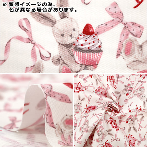 [Quantità a partire da 5] Tessuto "Classico moderno" Oxford ConiglioNastro Rosa CMOF-81p"