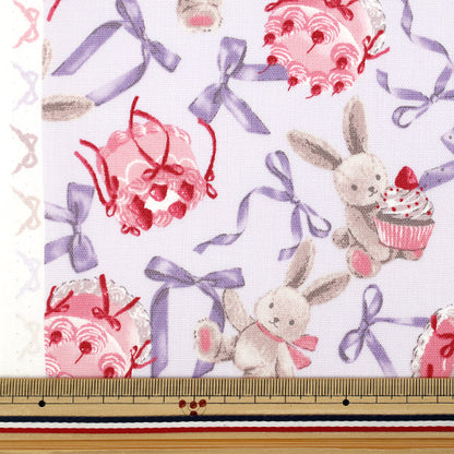 [Cantidad a partir de 5] Tela "Moderno clásico" Oxford ConejoCinta CMOF-81V morado"