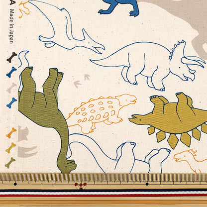 【数量5から】 生地 『オックス お気に入りシリーズ シルエットダイナソー キナリ MOWF-166』