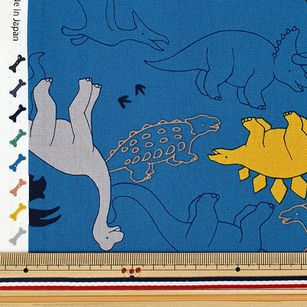 [수량 5개부터] 천・원단 『옥스 좋아하는 시리즈 실루엣 공룡 블루 MOWF-166"