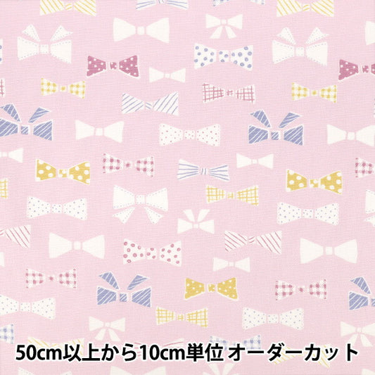 [Quantity from 5] Fabric 『Oxford Favorite series sweetRibbon Pink MOWF-169"