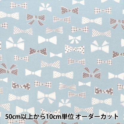 【数量5から】 生地 『オックス お気に入りシリーズ スイートリボン ブルー MOWF-169』