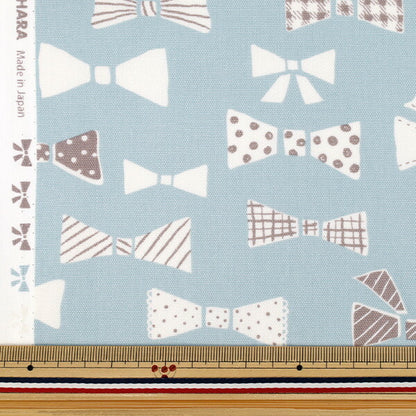 【数量5から】 生地 『オックス お気に入りシリーズ スイートリボン ブルー MOWF-169』