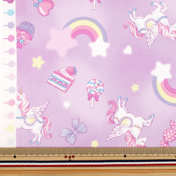 [수량 5개부터] 천・원단 『옥스 좋아하는 시리즈 레인보우 유니콘 퍼플 MOWF-172"