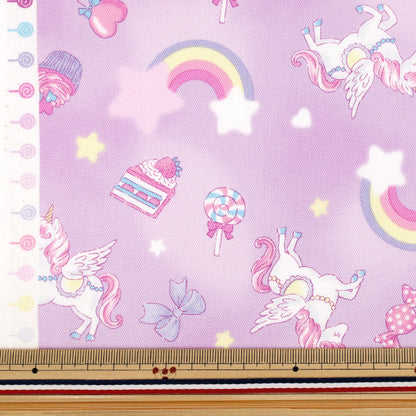 [수량 5개부터] 천・원단 『옥스 좋아하는 시리즈 레인보우 유니콘 퍼플 MOWF-172"